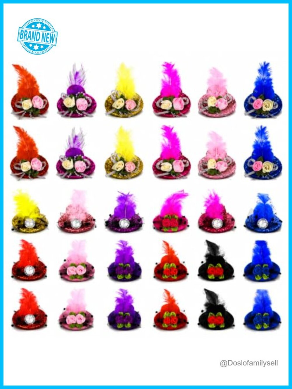 Mini Fascinator Hat Hair Clips with Feathers and Sequin for Tea Party